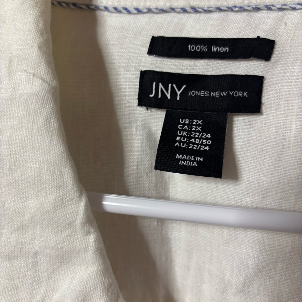Jones New York Linen Jacket in Cream - Picture 2 of 4